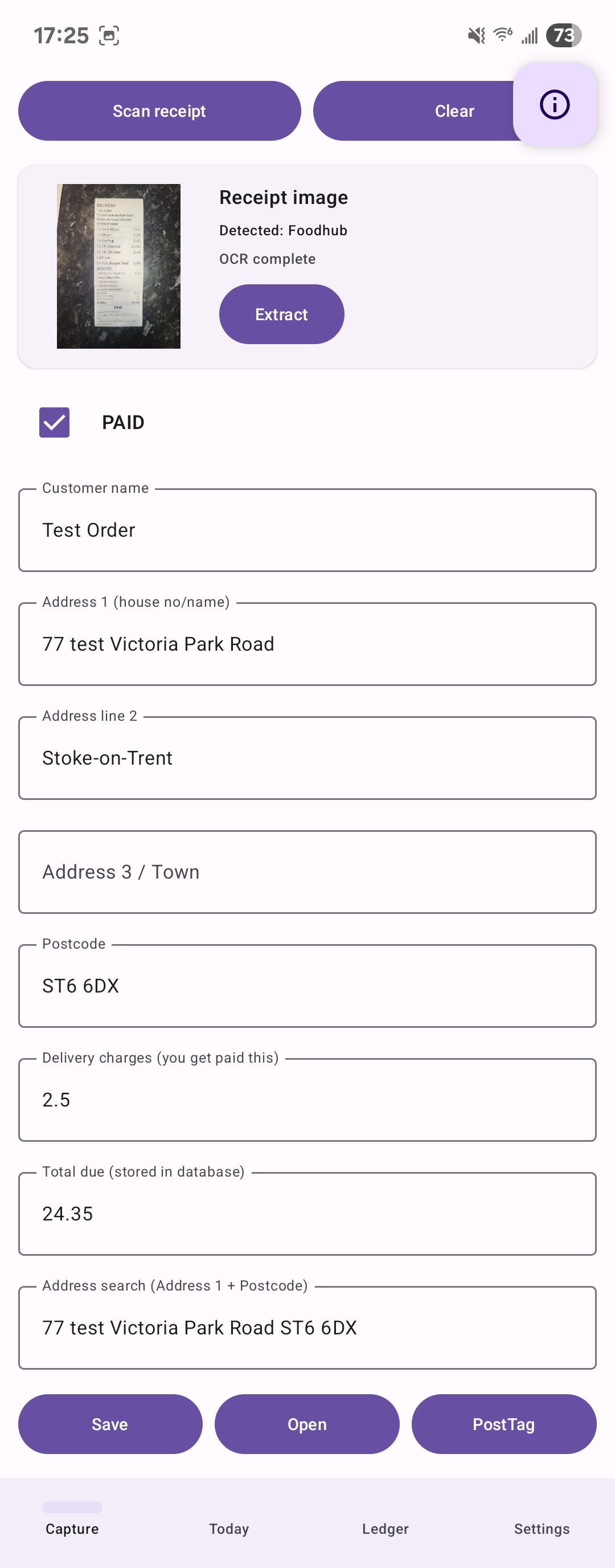 ScanGo order list with scanning prompts